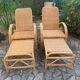 Chaises longues vintage en rotin