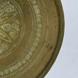 ORIENTAL GUERIDON IN BRONZE AND BRASS XIX EME GRAVEL PLATEAU BEAUTIFUL PATINA