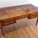 Louis XVI style italian bank desk and bench, 1920s