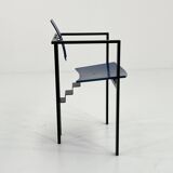 Chaise postmoderne trix bleue et noire par Karl Friedrich Förster, 1980
