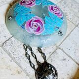 Beautiful Art Deco Loys Lucha chandelier with roses motif