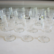 Service of 33 glasses on foot & carafe