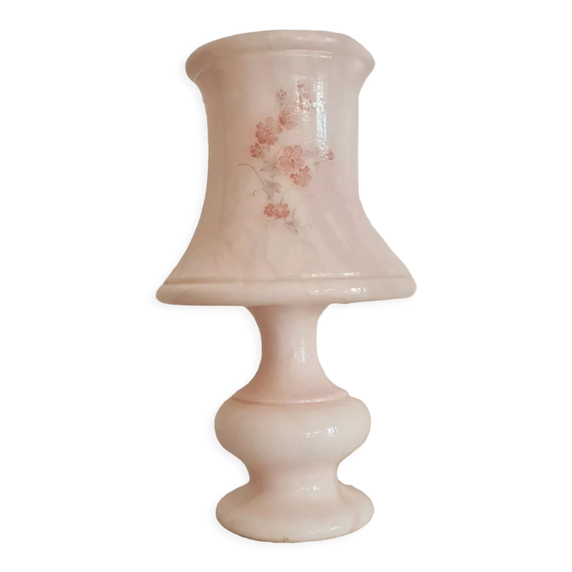 Powder pink alabaster lamp