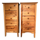 Pair of 5-drawer chests of drawers in pine. 80 years