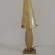 French vintage gold retro resin table lamp with marble effect cone shade.