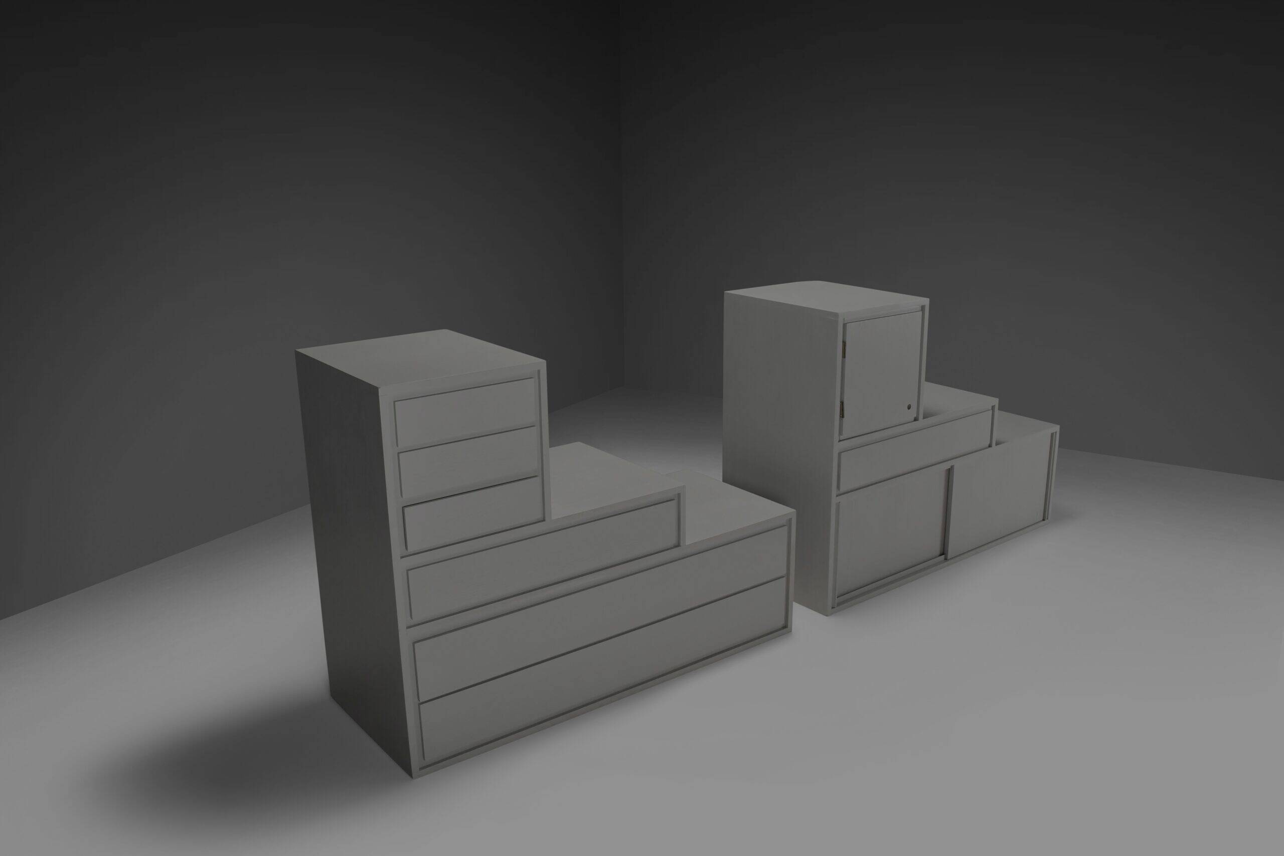 Rare 'Kaidan' cabinet by Kazuhide Takahama for Gavina, Italy 1960s