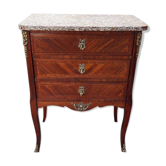 Commode en marqueterie 3 tiroirs style transition