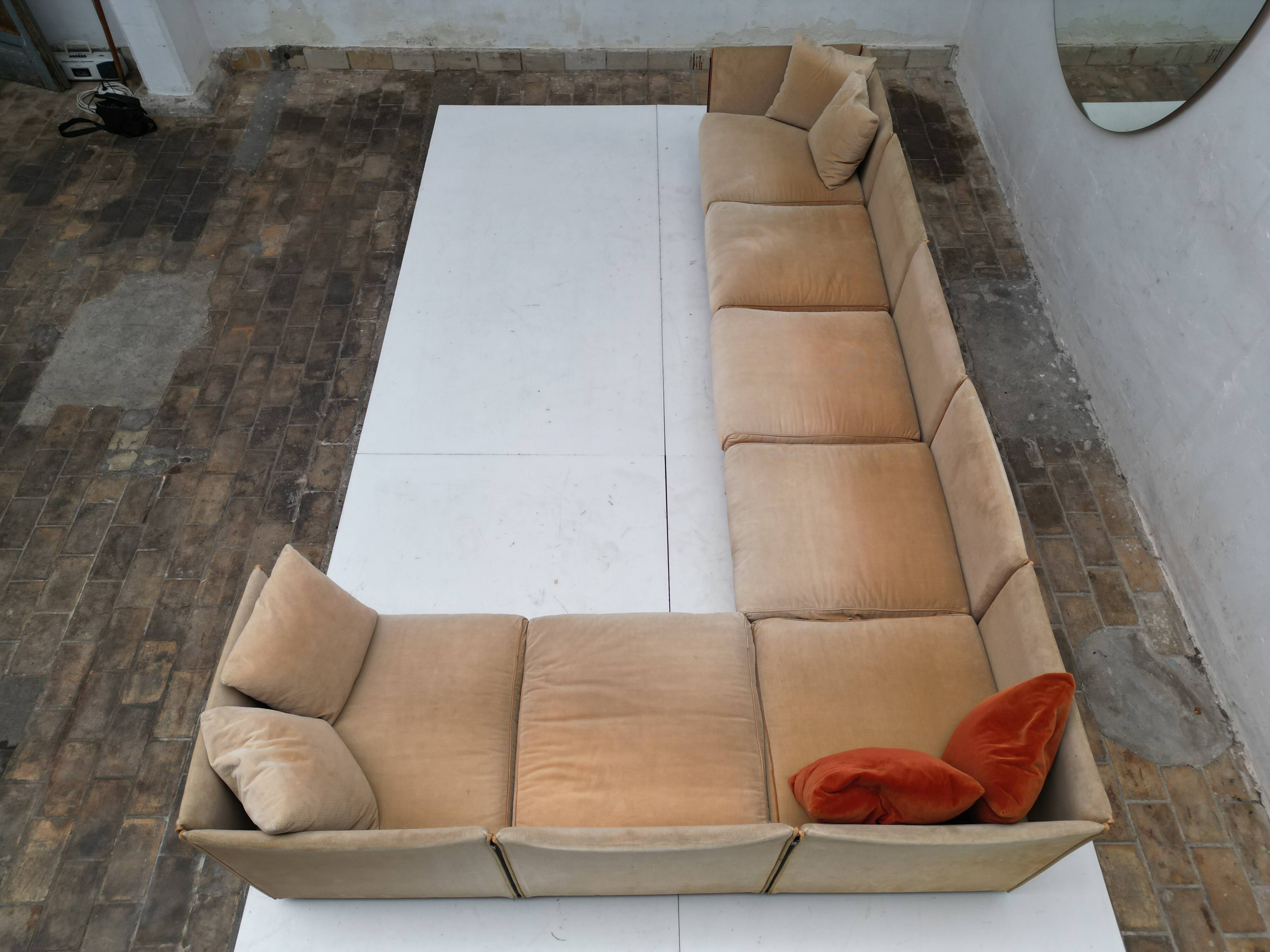Large "Landeau" Modular Sofa by Mario Bellini for Cassina, 1970's