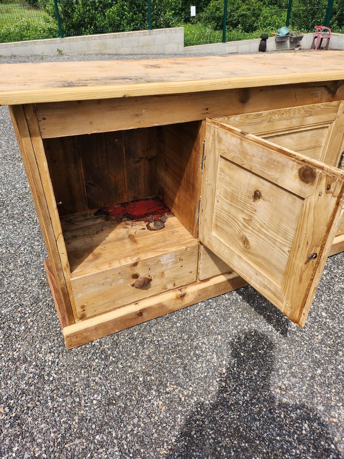 Old trade furniture with 3 drawers and 3 doors