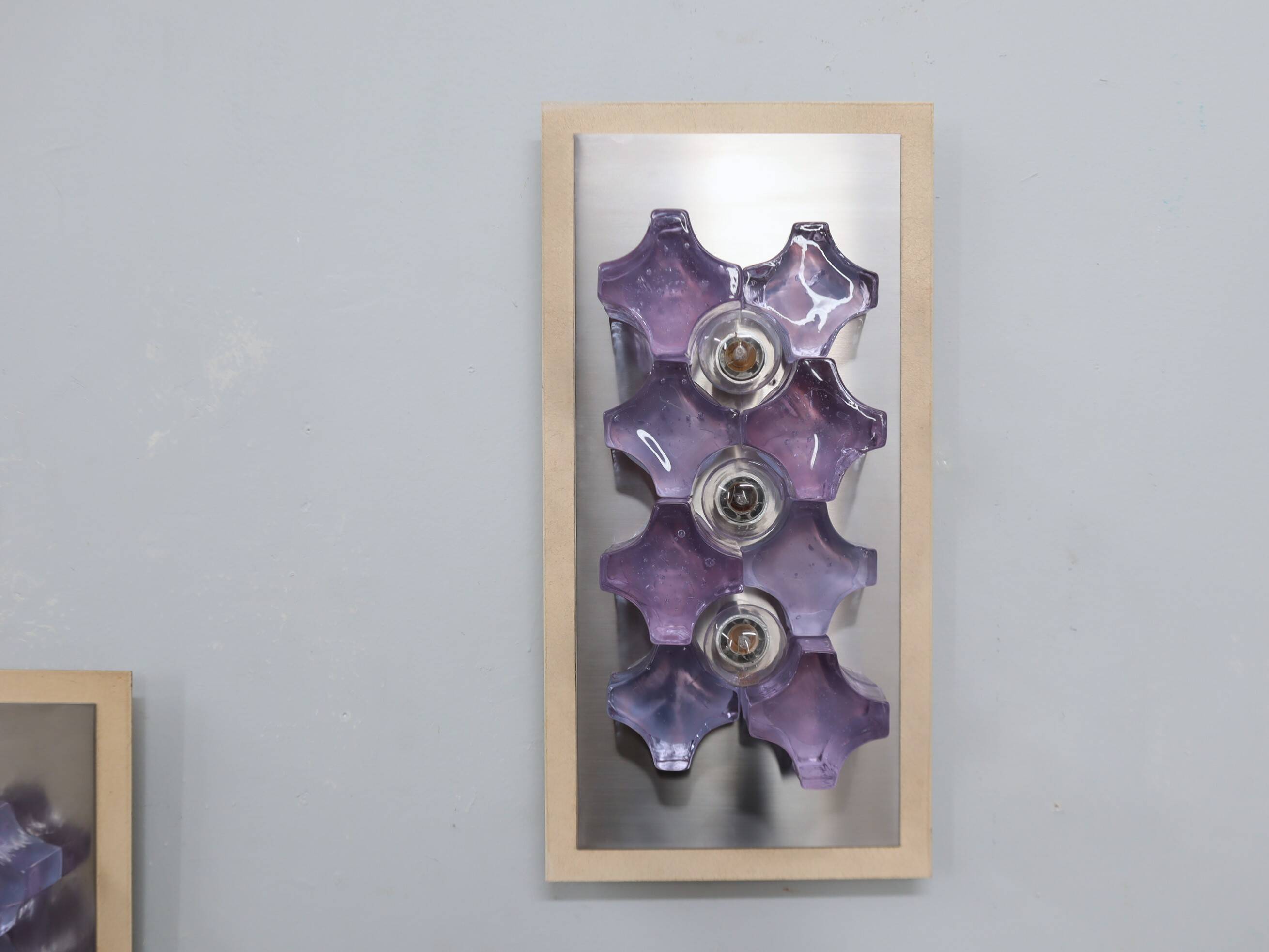 Sculptural Poliarte Murano glass wall sconces 1970s, set of 2