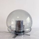Vintage Lamp • Chrome Steel • Perforated Metal • Glass • 1970