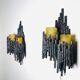 Set Of Double Chalice Brutalist Wall Lamp By Marcel Fantoni, Italy, 1960S