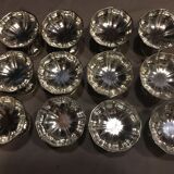 Set of 12 dessert cups, stainless steel, tulip feet.