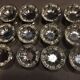 Set of 12 dessert cups, stainless steel, tulip feet.