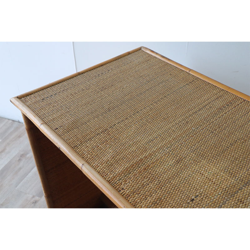 Bureau vintage Dal Vera en bambou et osier 1970