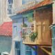 Toile huile paysage ruelle 60x80cm