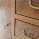 Antique solid wood workbench, dough cabinet from the 18th century.