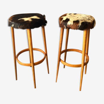 Duo of vintage bar stools