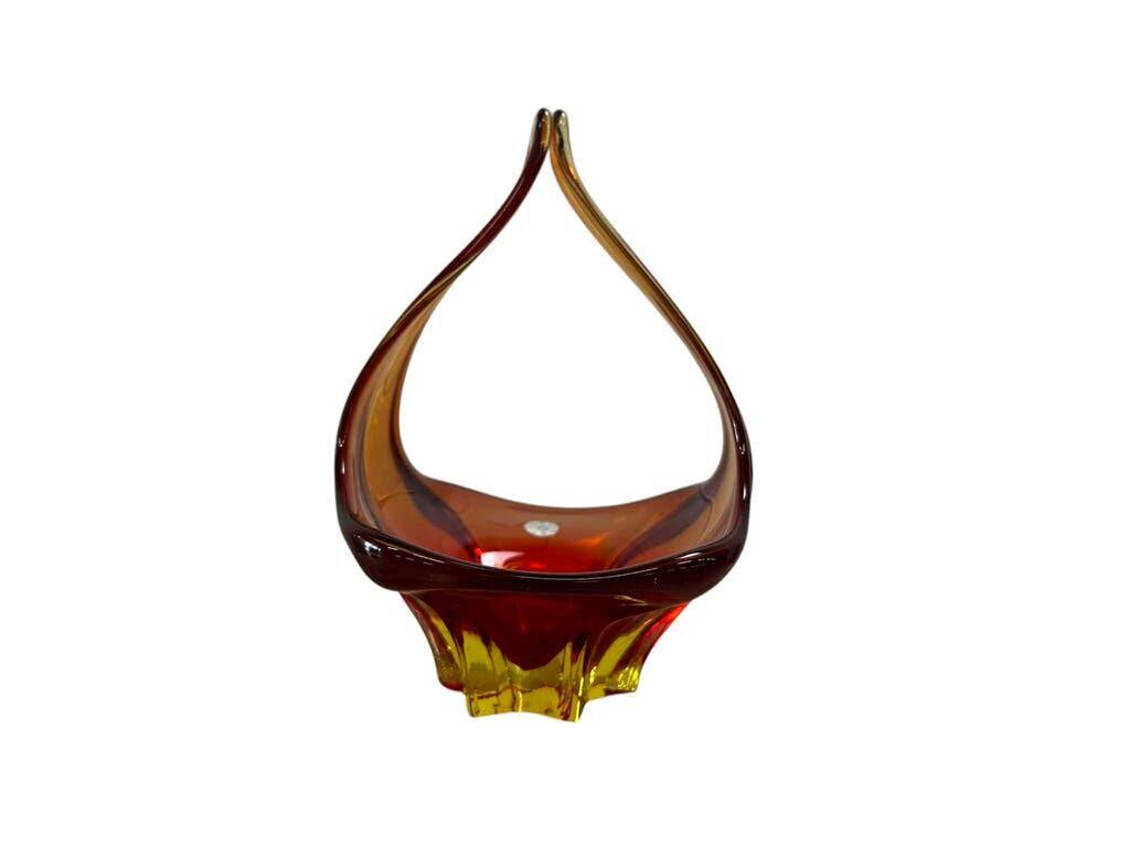 Orange vintage Murano glass bowl/plate/decoration