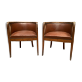 Paire de fauteuils de style Art Déco en chêne XX siècle