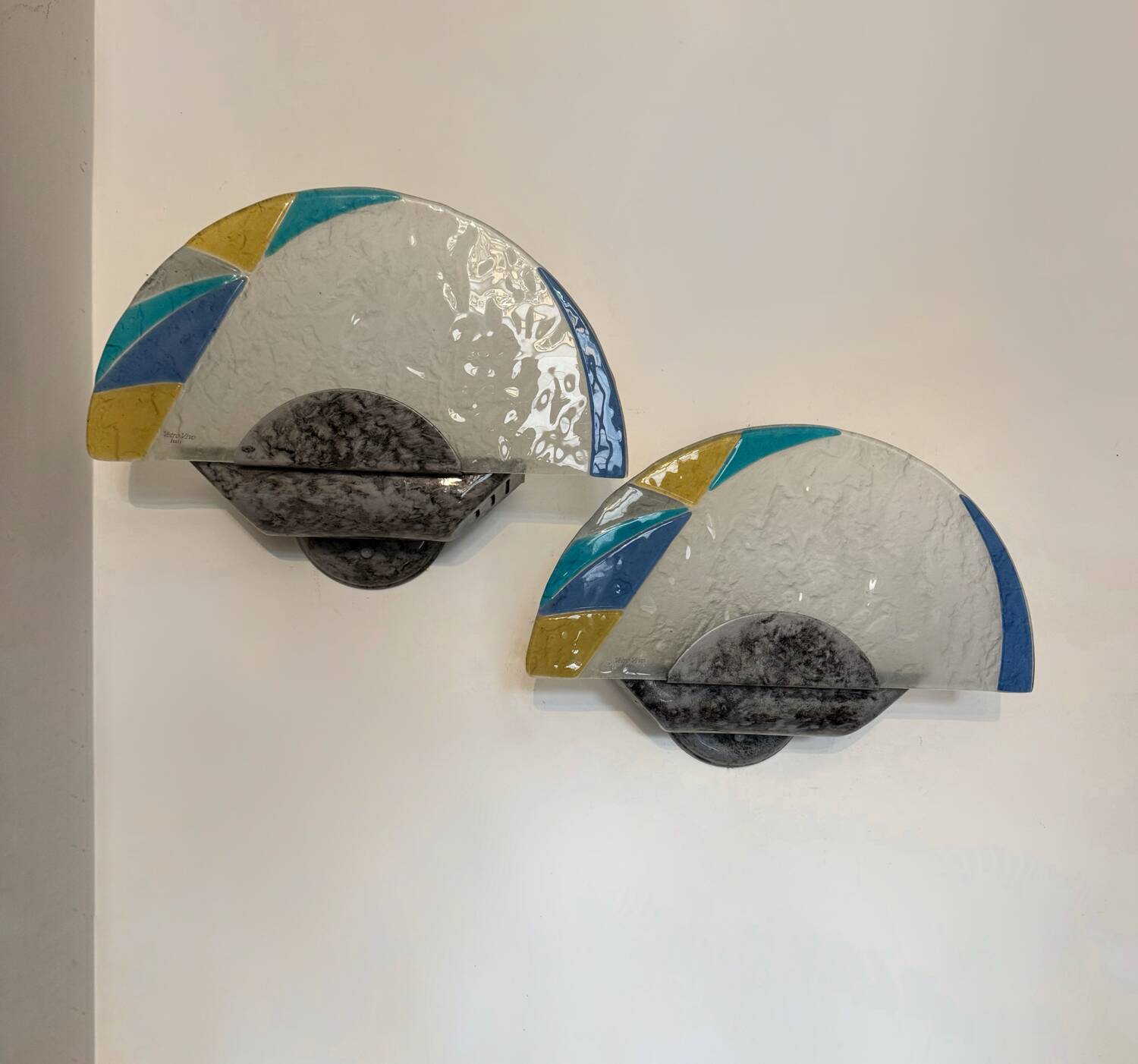 Murano glass wall lights from the 80s