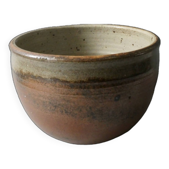 Enamelled stoneware salad bowl, signed