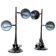 Rare vintage chrome lamps eye ball - tulip base - adjustable globes