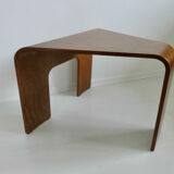 Scandinavian coffee table in curved wood 1970