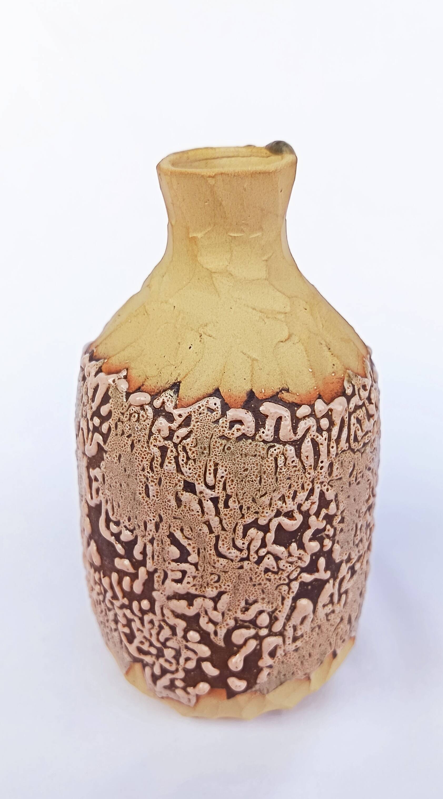 Glazed stoneware single-stem vase, handmade ceramic
