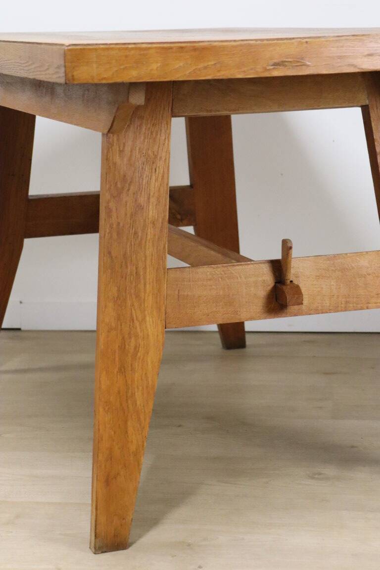 Oak dining table by René Gabriel, 1950