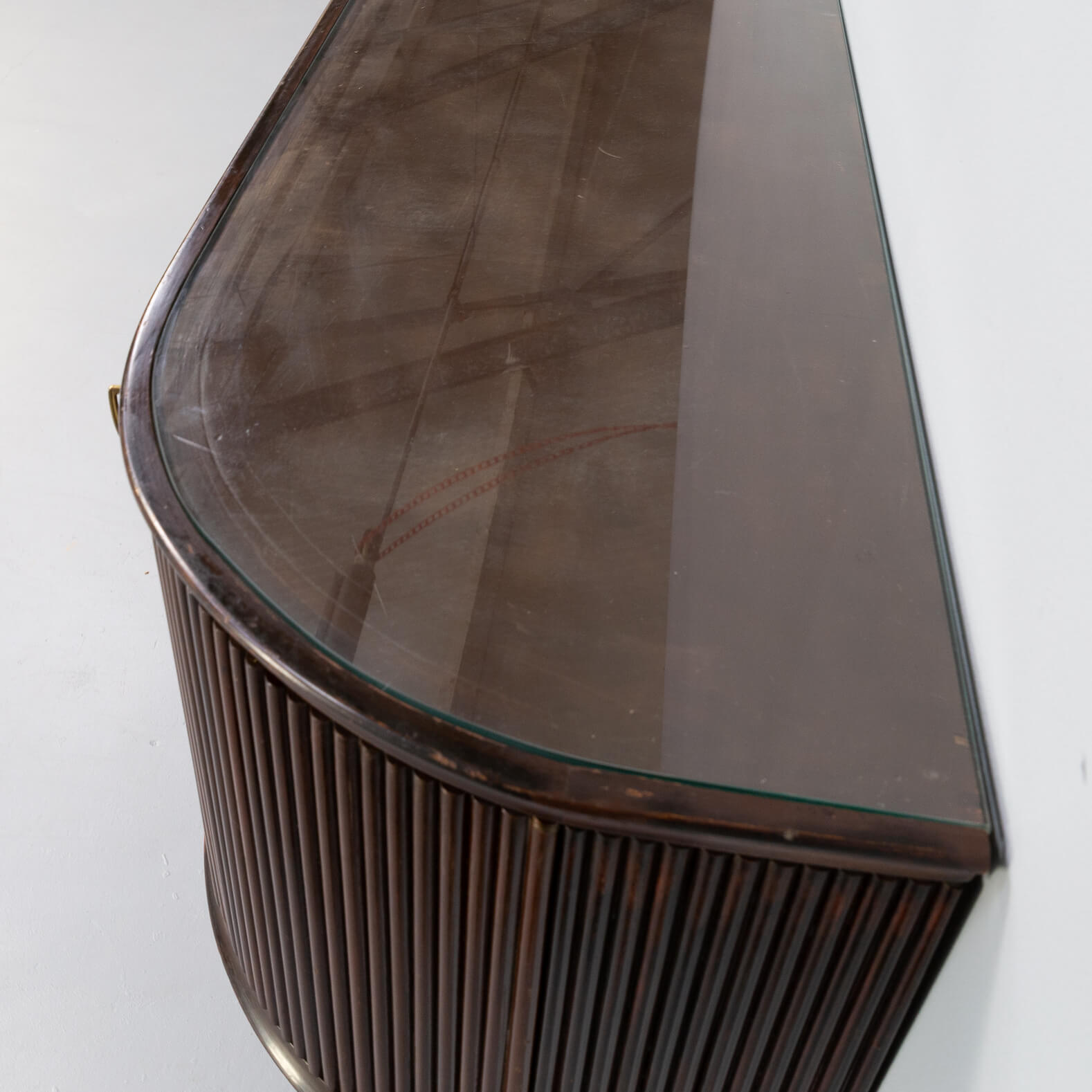 60s italian sidebaoard walnut teak and marble by vittorio dassi