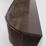 60s italian sidebaoard walnut teak and marble by vittorio dassi