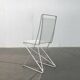 White postmodern Kreuzschwinger chairs by Till Behrens for Schlubach, 1980s, set of 3.