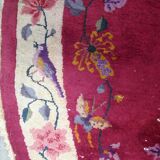 Antique Chinese carpet Art Deco handmade 76cm x 125cm 1920s