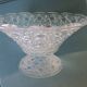 Flared fruit bowl with a pedestal, all made of pressed moulded glass, mid-20th century.