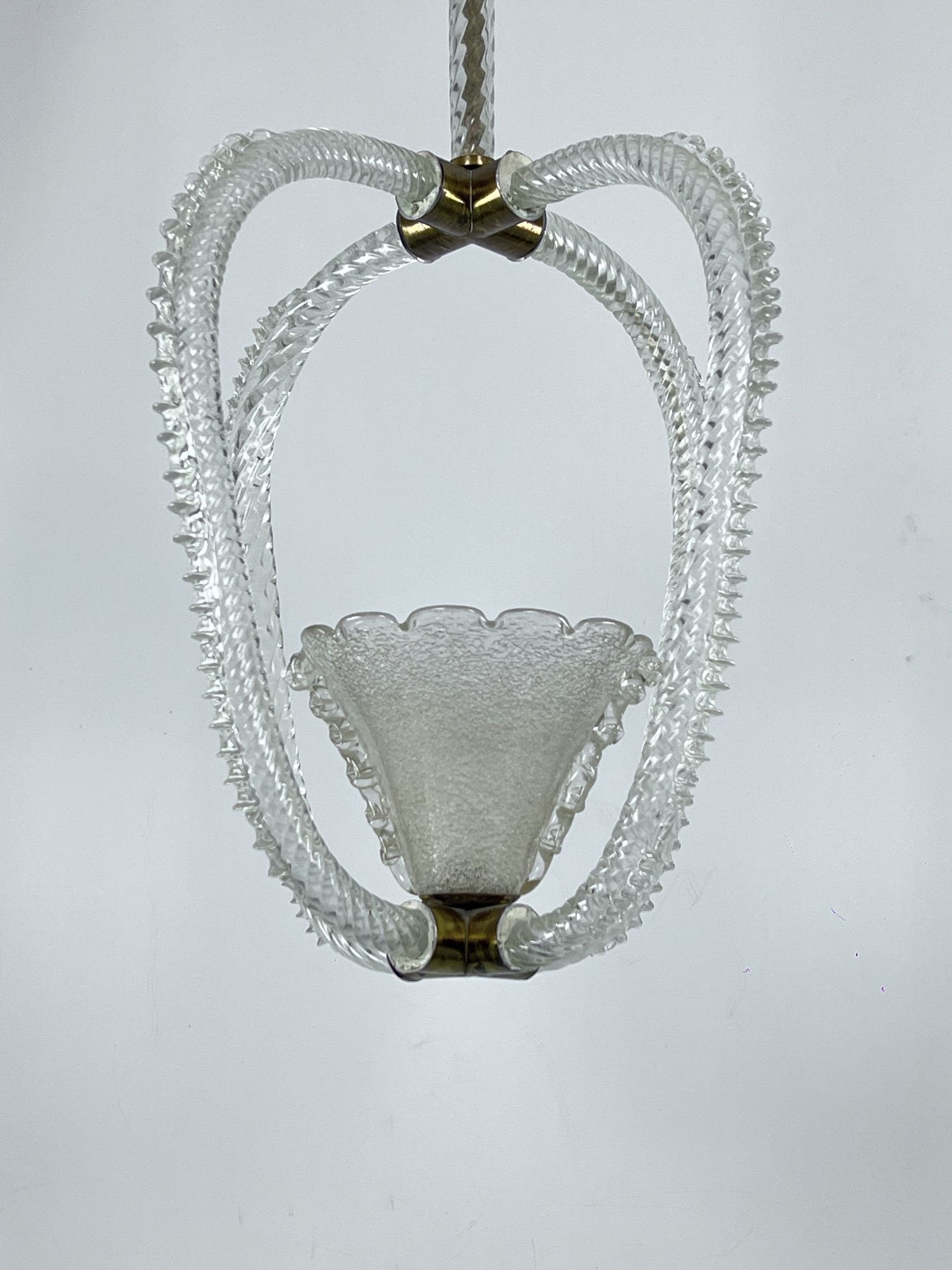 Ercole Barovier Murano glass pendant lamp Italy 1930s