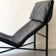 Scandinavian design chaise longue in black leather by Tord Björklund, Sweden 1970.