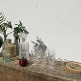 6 antique art deco crystal stemmed glasses - wine or water glasses