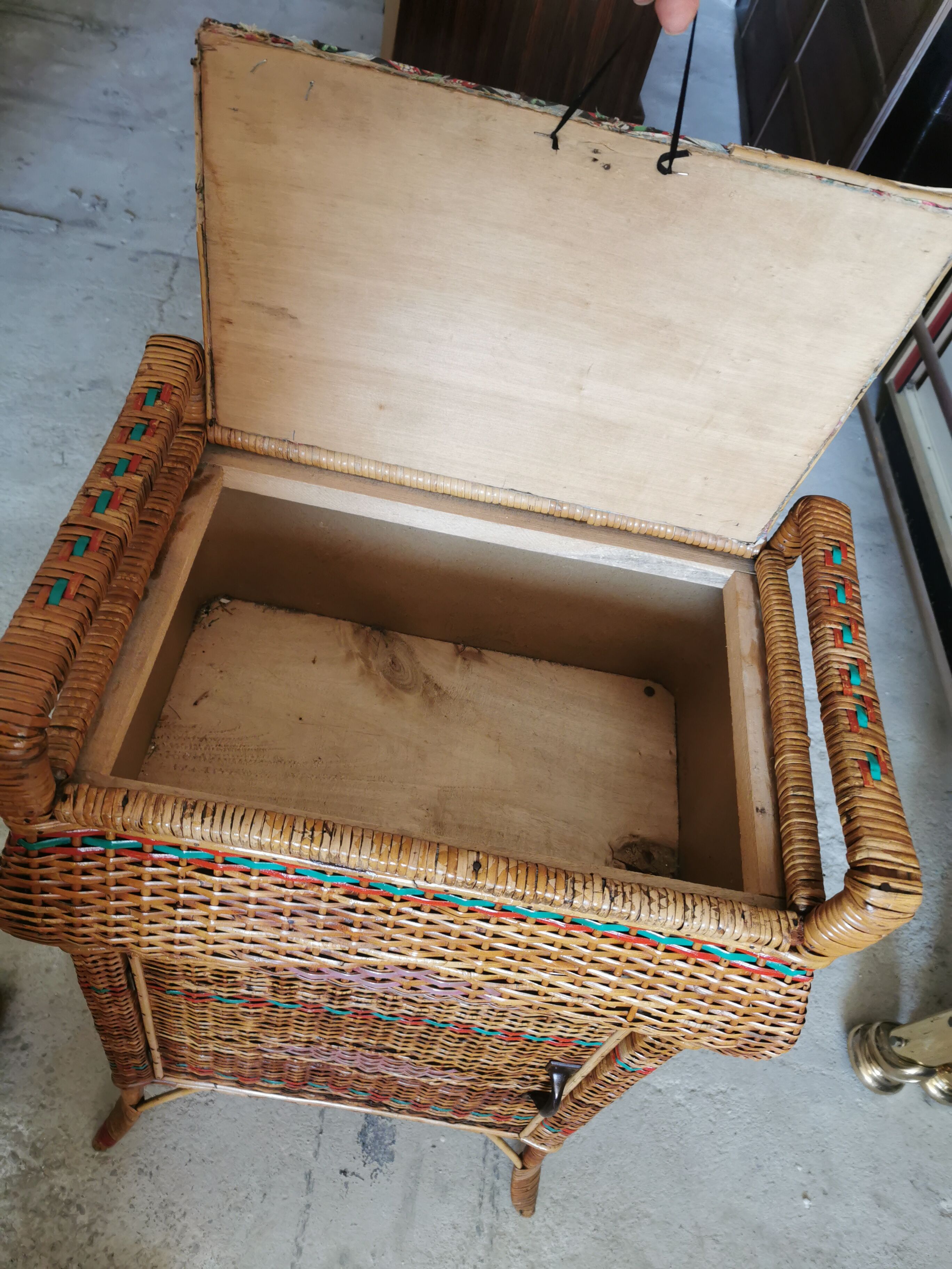 Vintage wicker sewing box