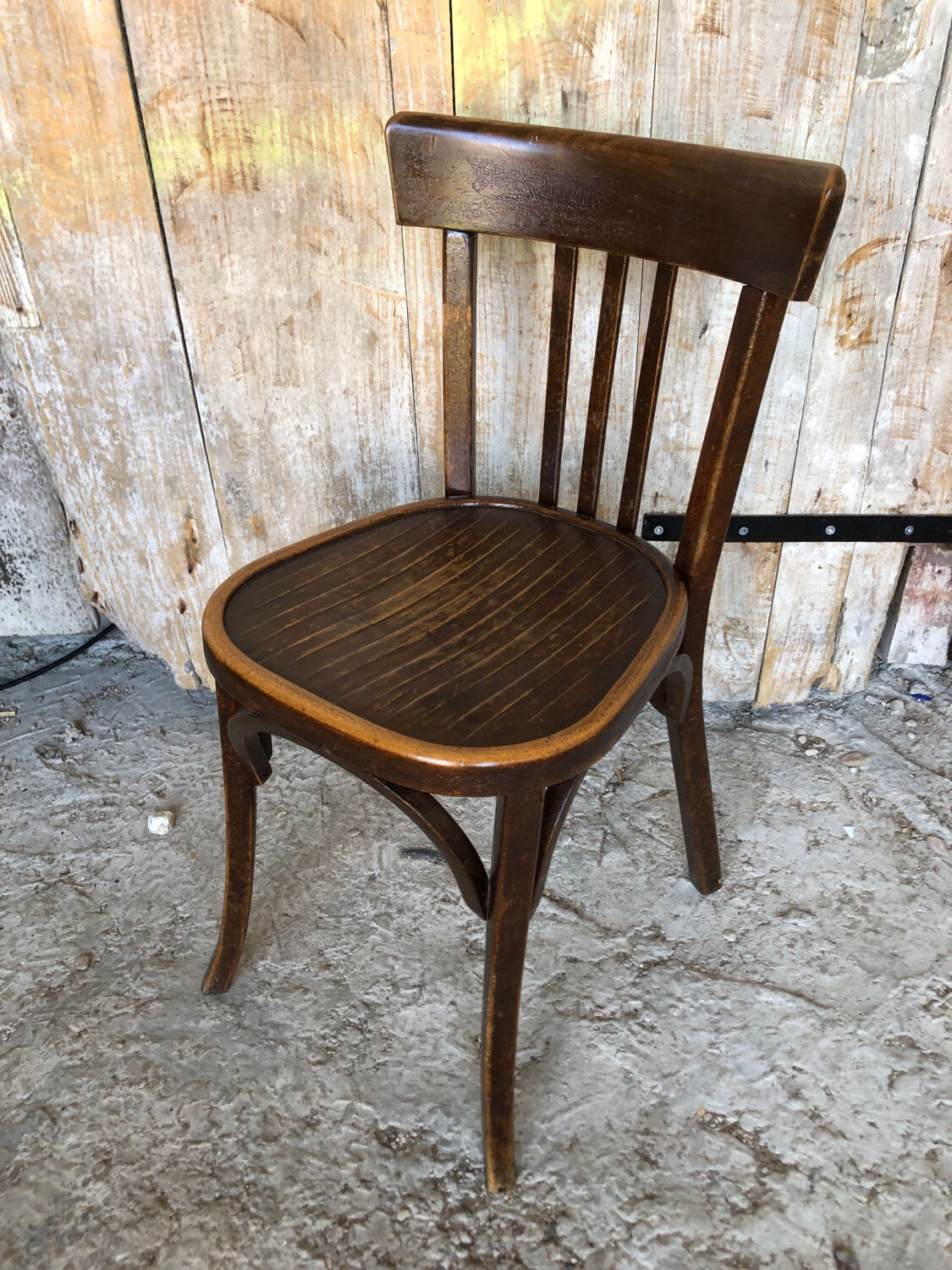 Chair bistrot baumann dark wood 70s vintage #a201