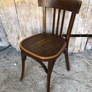 Chair bistrot baumann dark wood 70s vintage #a201
