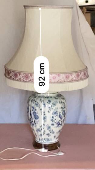 Moustier blue bird lamp and lampshade