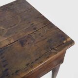 Antique farmhouse game table in solid chestnut with 1 drawer, 19th century.