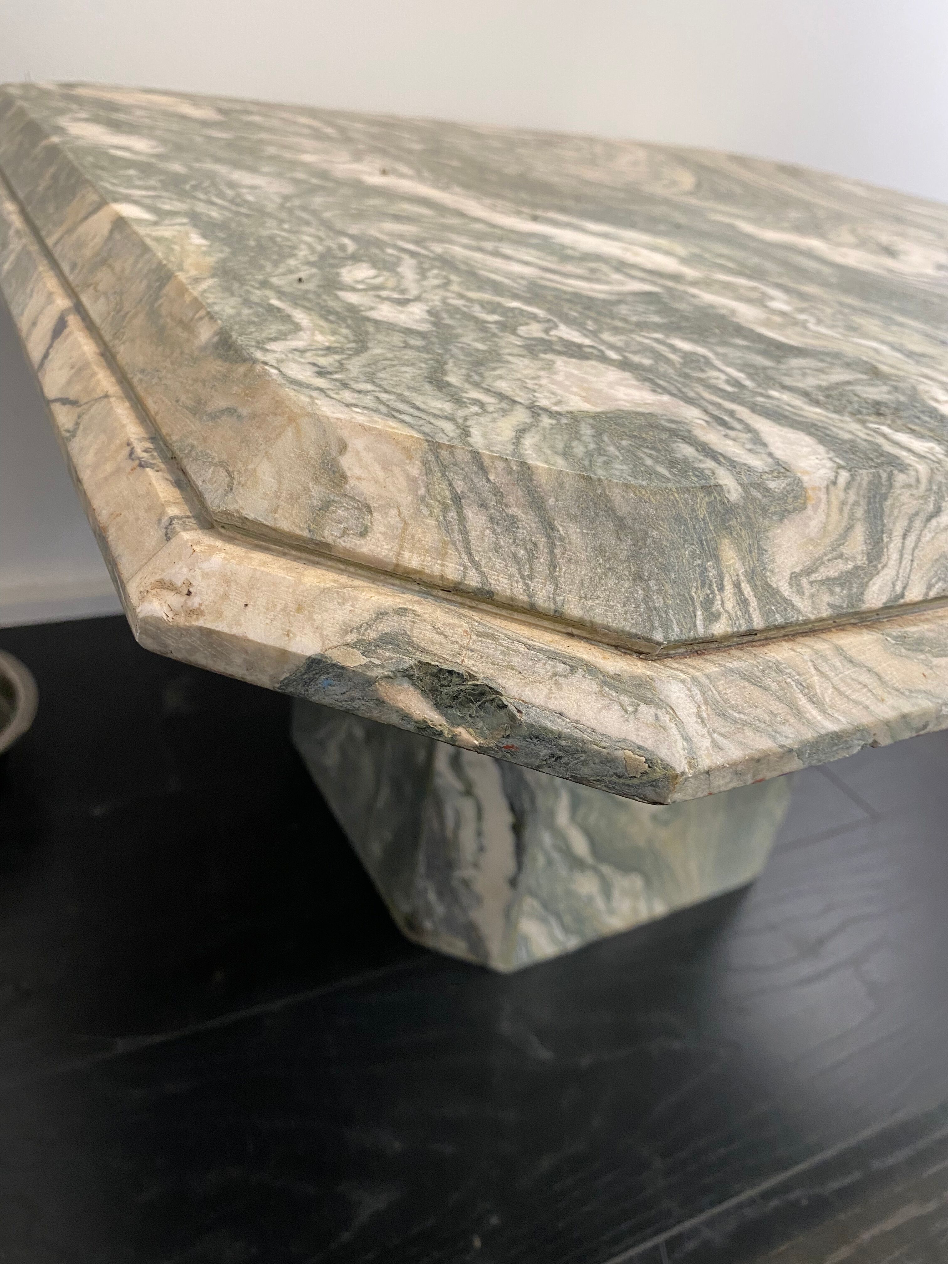 Green marble coffee table