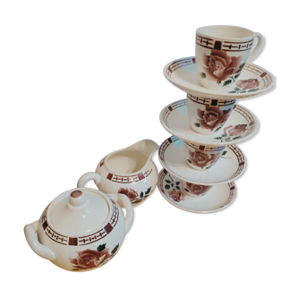 Coffee set in Sarreguemines earthenware