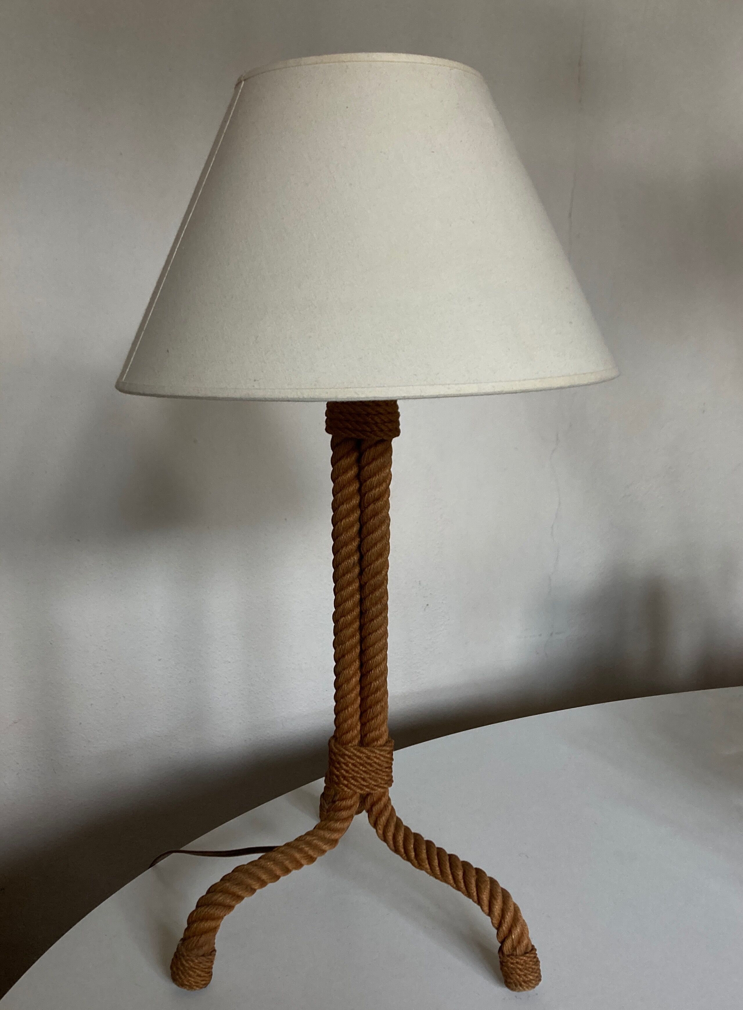 Living room lamp in braided rope 1950 Riviera