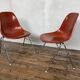 -Eames Terracotta fiberglass chair pair Hermann miller for vitra