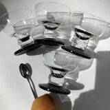 4 ice black standing cups or fruit salad