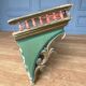 Italian floor patina green 1900 wood turns polychromy
