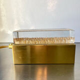 Scandinavian midcentury wall light in crystal and brass